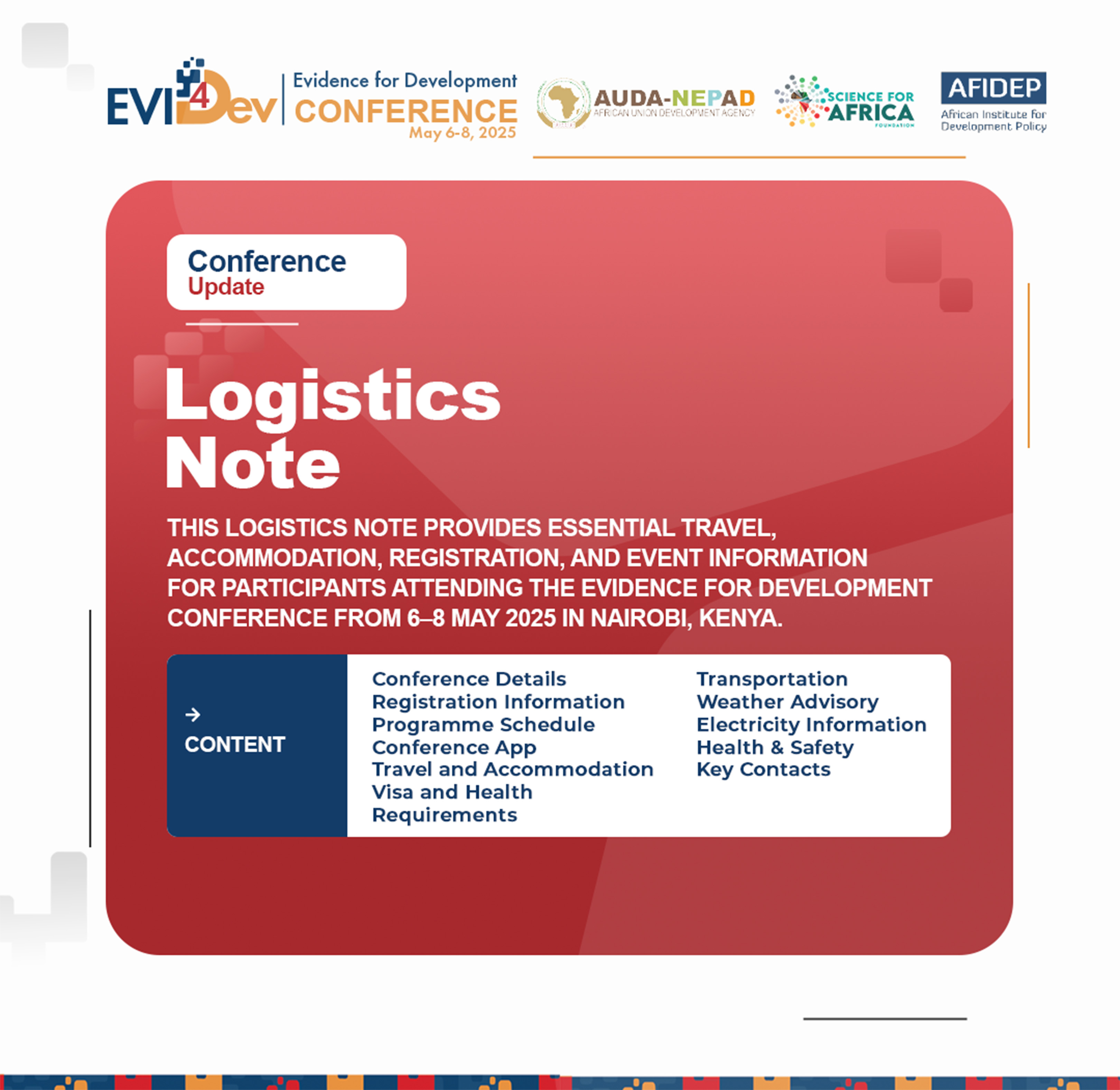LOGISTICS NOTE